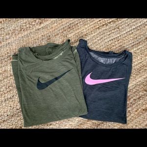 Women’s Plus 2X Nike tshirts charcoal and green